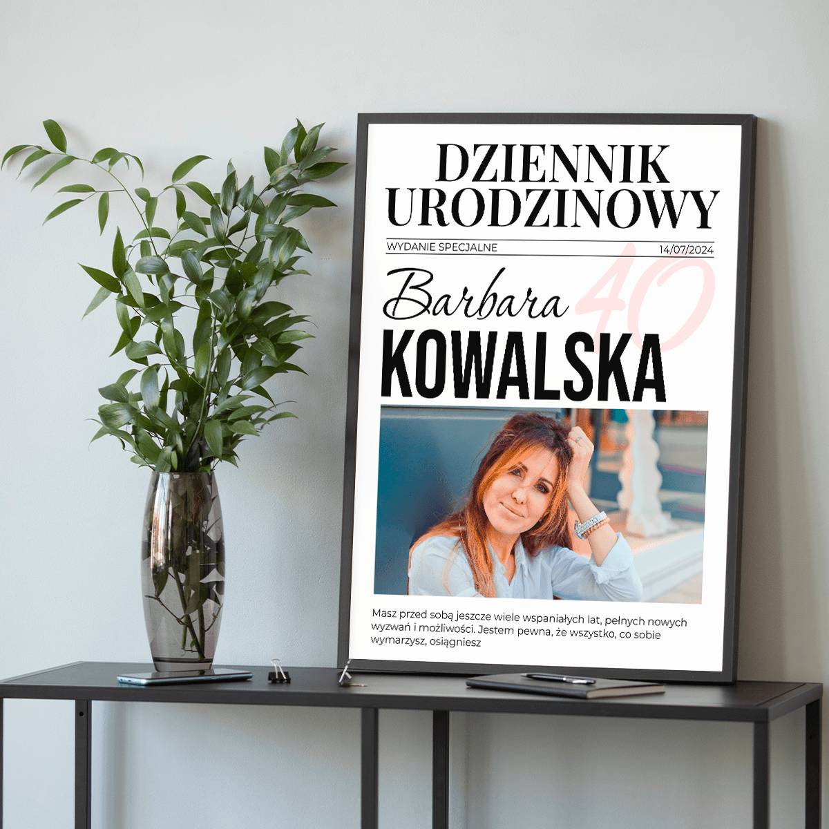Dziennik urodzinowy - plakat, spersonalizowany prezent dla kobiety - idamell.com