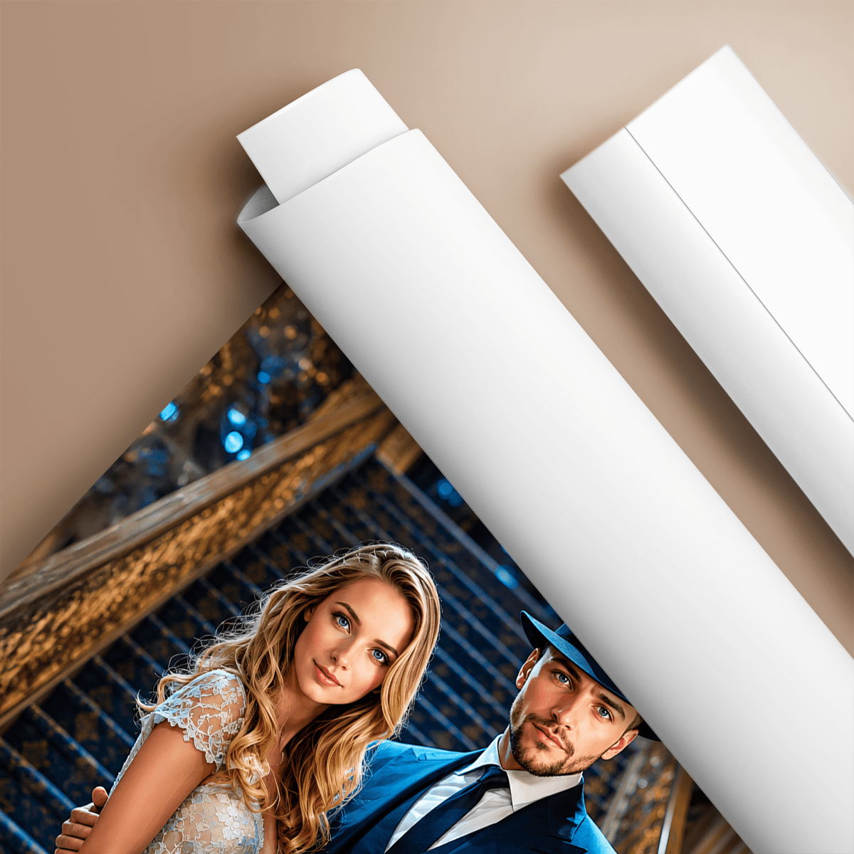 Elegancka para - plakat, spersonalizowany prezent dla męża - idamell.com