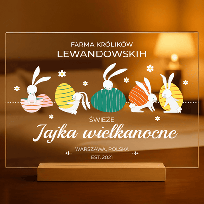 Farma królików - Druk na szkle, spersonalizowany prezent na Wielkanoc - idamell.com