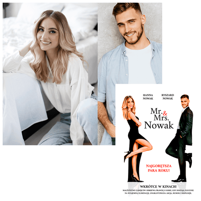 Filmowa para - druk na płótnie, spersonalizowany prezent dla pary - idamell.com
