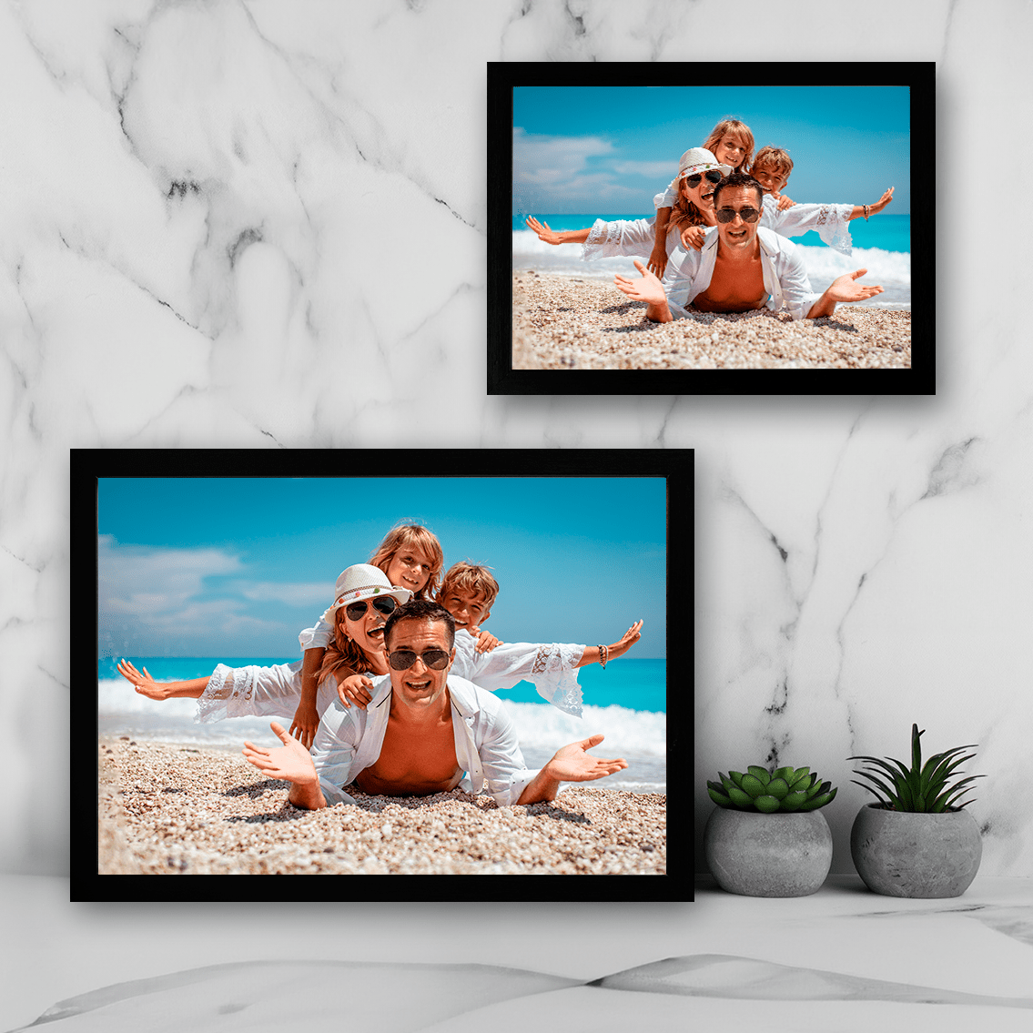 Fotografia w ramce - Druk na szkle, spersonalizowany prezent dla rodziców - idamell.com