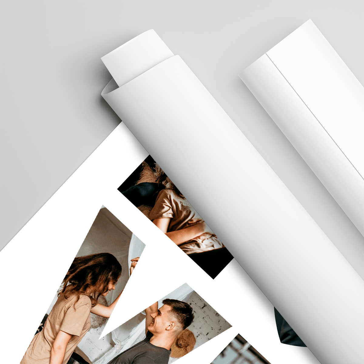 Fotokolaż LOVE + imiona - plakat, spersonalizowany prezent dla kobiety - idamell.com