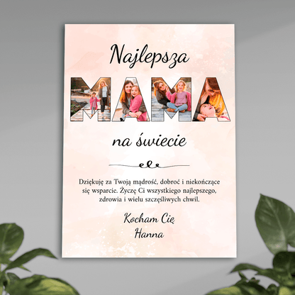 Fotokolaż MAMA + tekst - plakat, spersonalizowany prezent dla mamy - idamell.com