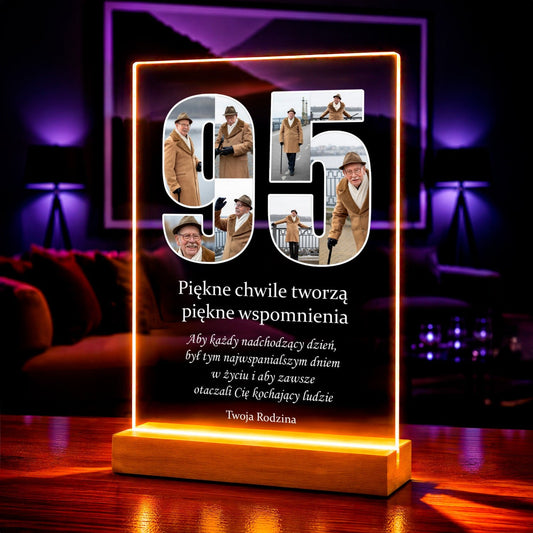 Fotokolaż na 95 urodziny - Druk na szkle, spersonalizowany prezent - idamell.com