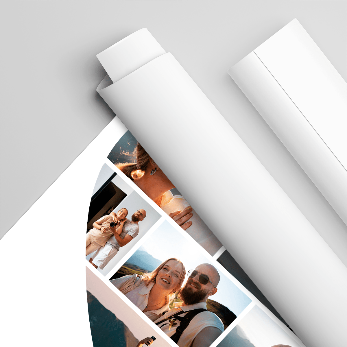 Fotokolaż SERCE + imiona - plakat, spersonalizowany prezent dla niego - idamell.com