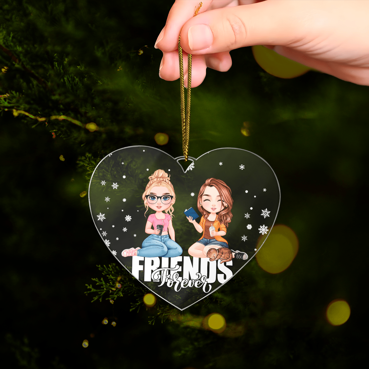 Friends Clipart - bombka choinkowa, spersonalizowany prezent dla przyjaciółki - idamell.com