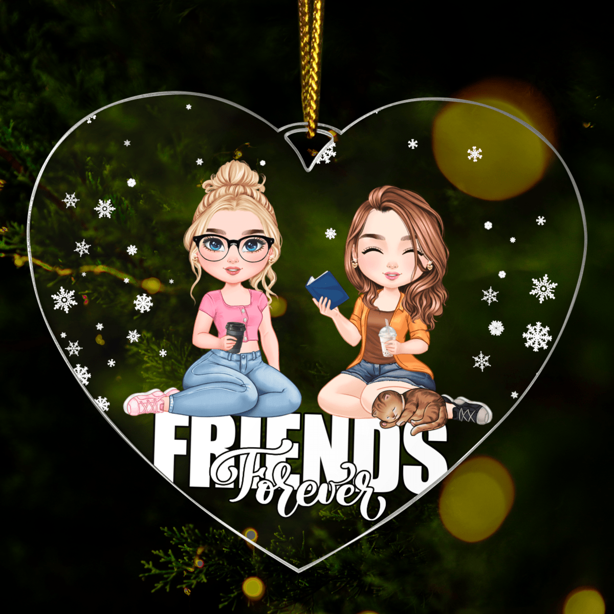 Friends Clipart - bombka choinkowa, spersonalizowany prezent dla przyjaciółki - idamell.com