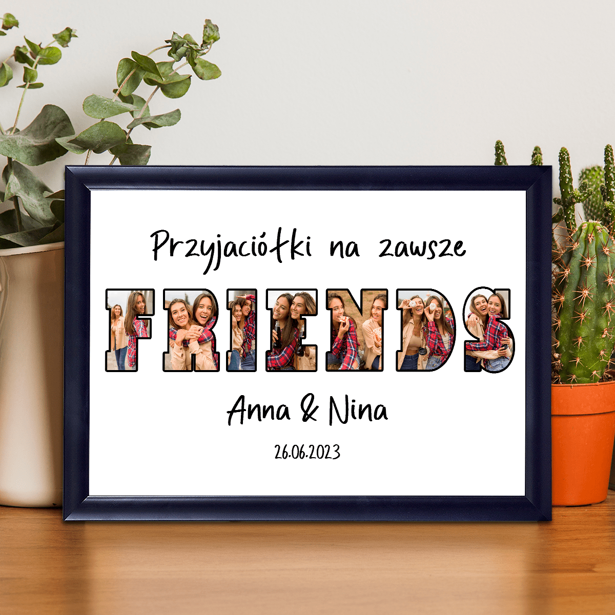 Friends napis - Druk na szkle, spersonalizowany prezent dla przyjaciółki - idamell.com
