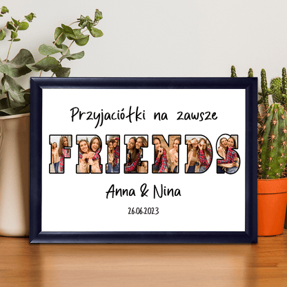 Friends napis - Druk na szkle, spersonalizowany prezent dla przyjaciółki - idamell.com