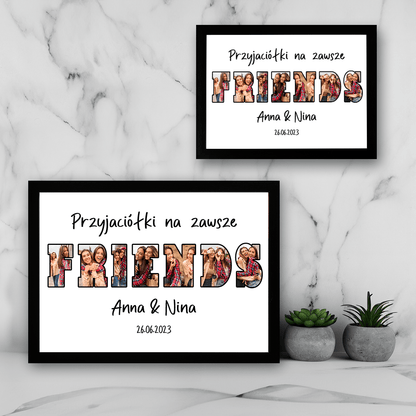 Friends napis - Druk na szkle, spersonalizowany prezent dla przyjaciółki - idamell.com