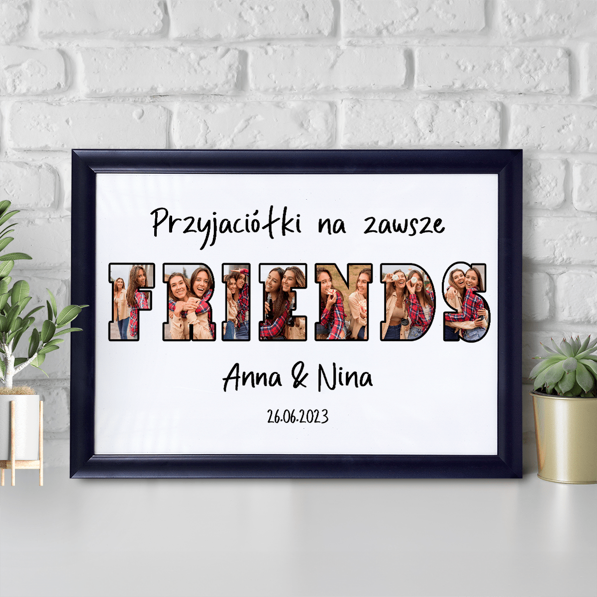 Friends napis - Druk na szkle, spersonalizowany prezent dla przyjaciółki - idamell.com