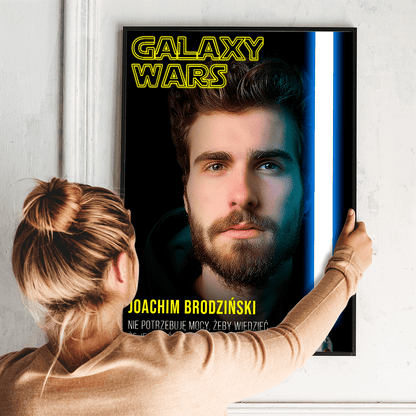 Galaxy Wars - plakat, spersonalizowany prezent dla niego - idamell.com
