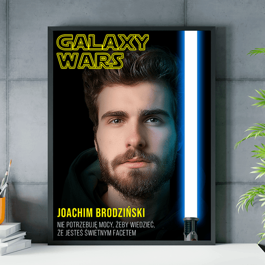 Galaxy Wars - plakat, spersonalizowany prezent dla niego - idamell.com