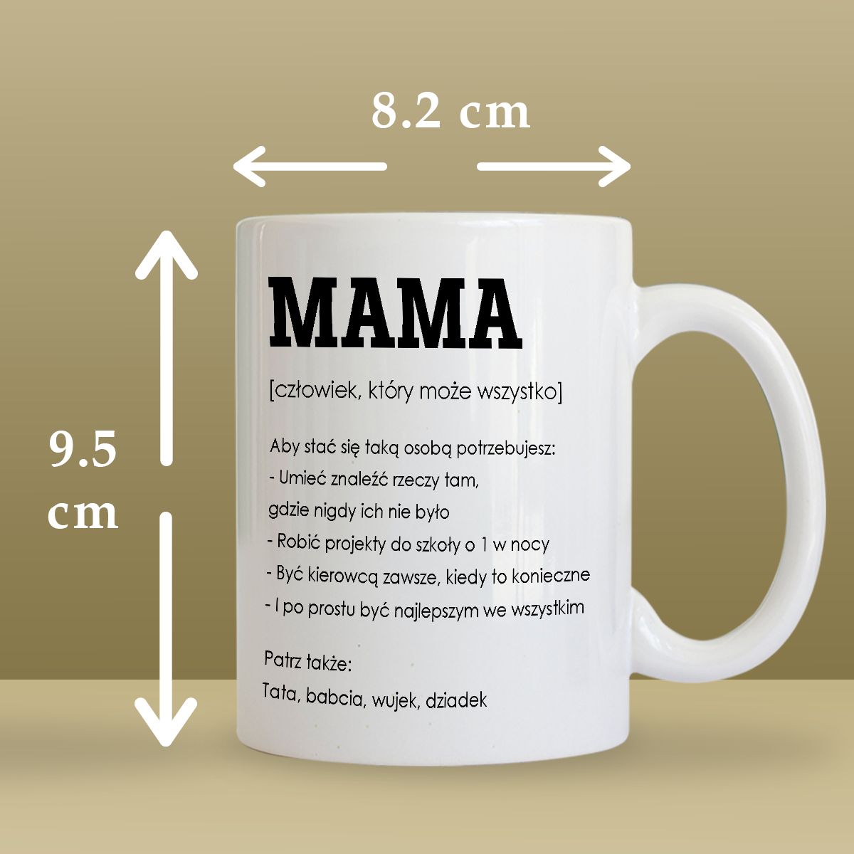 Mama może wszystko - Kubek z nadrukiem, spersonalizowany prezent dla mamy - idamell.com
