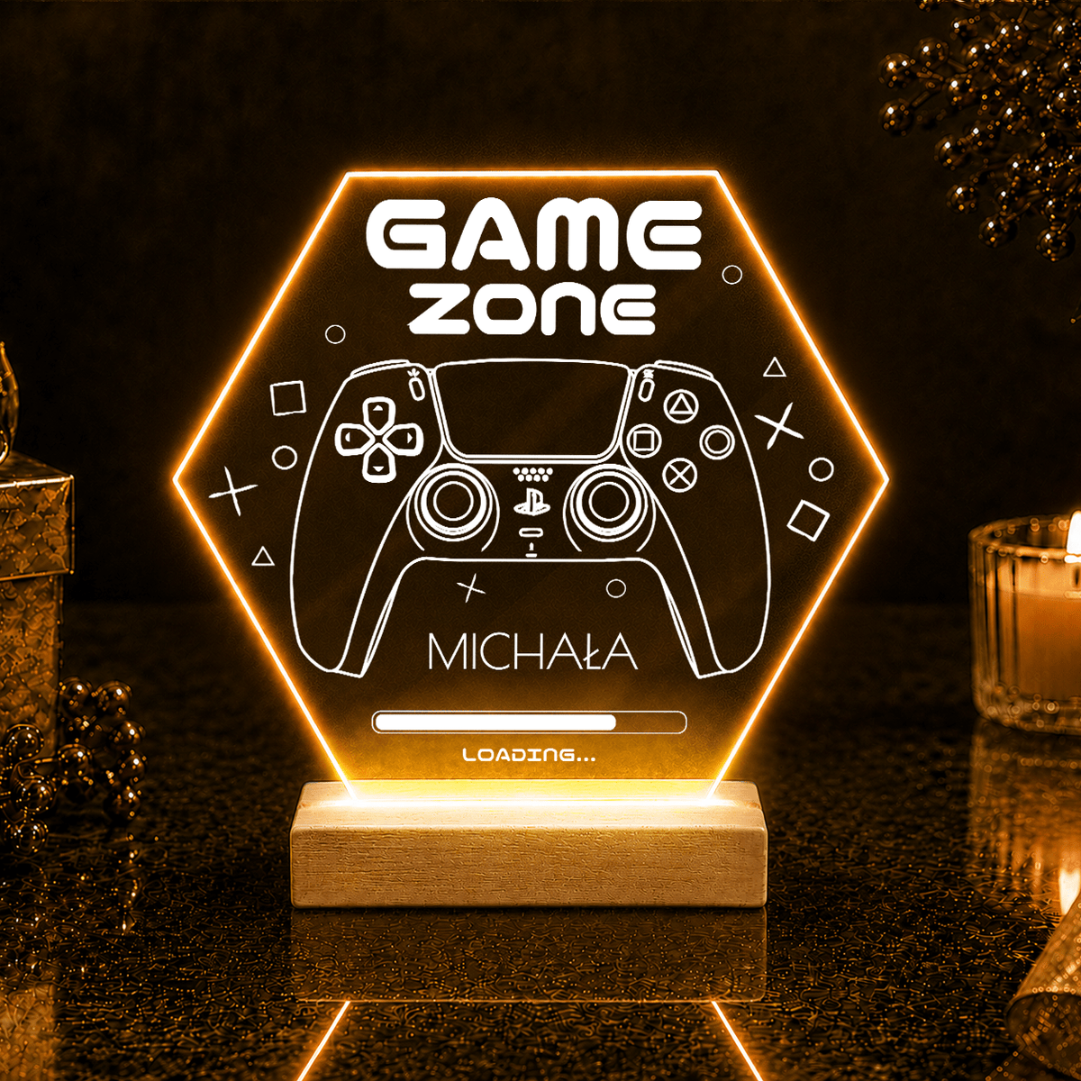 Game zone - Druk na szkle, spersonalizowany prezent dla niego - idamell.com