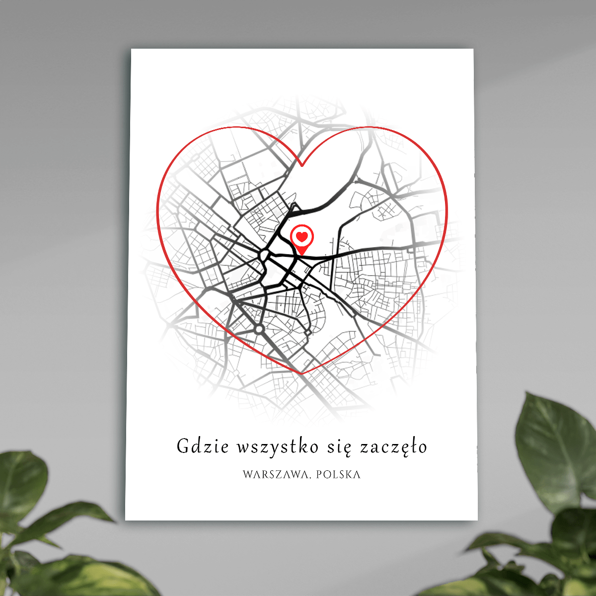 Gdzie wszystko się zaczęło - plakat, spersonalizowany prezent dla niej - idamell.com