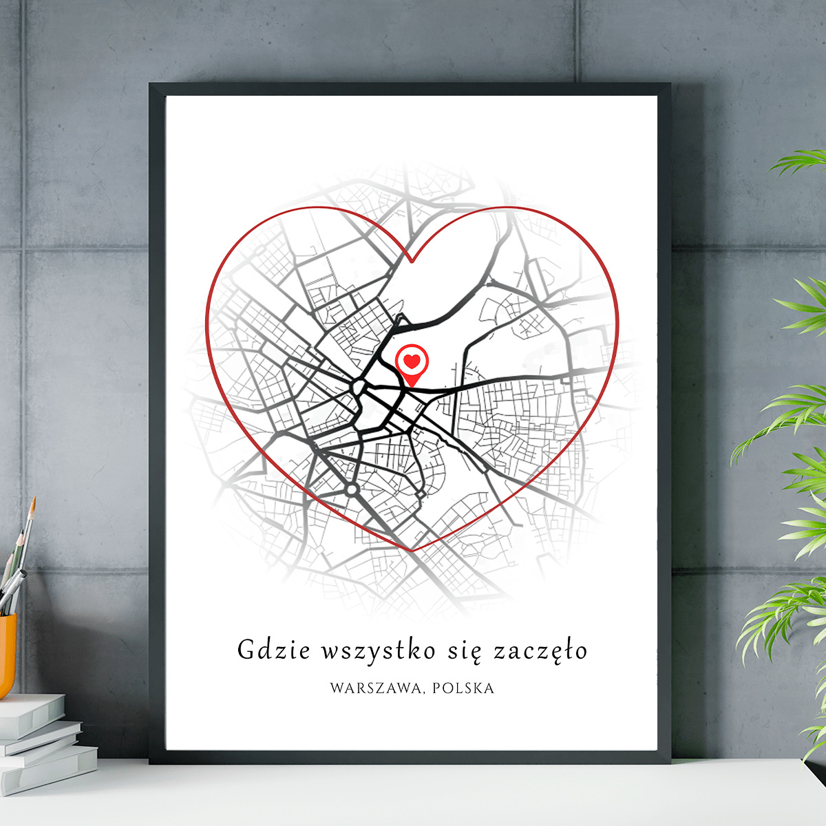 Gdzie wszystko się zaczęło - plakat, spersonalizowany prezent dla niej - idamell.com