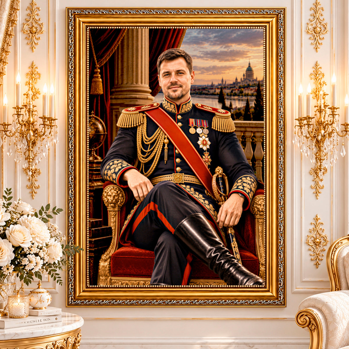 Portret ze zdjęcia na płótnie Generał — prezent dla męża
