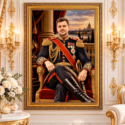 Portret ze zdjęcia na płótnie Generał — prezent dla męża