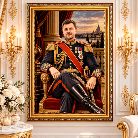 Portret ze zdjęcia na płótnie Generał — prezent dla męża
