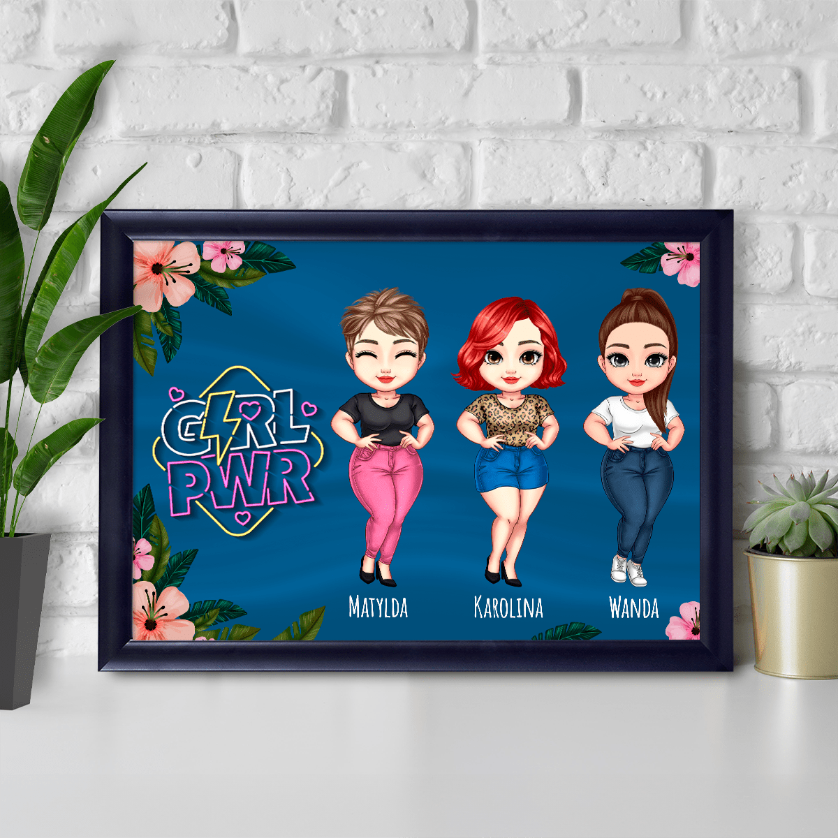 Girl Pwr Clipart - Druk na szkle, spersonalizowany prezent dla niej - idamell.com