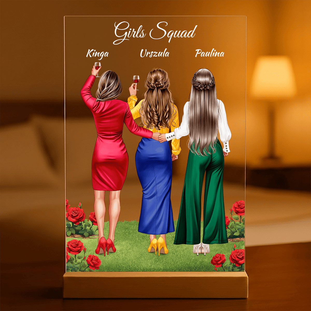 Girls squad Clipart - Druk na szkle, spersonalizowany prezent dla niej - idamell.com