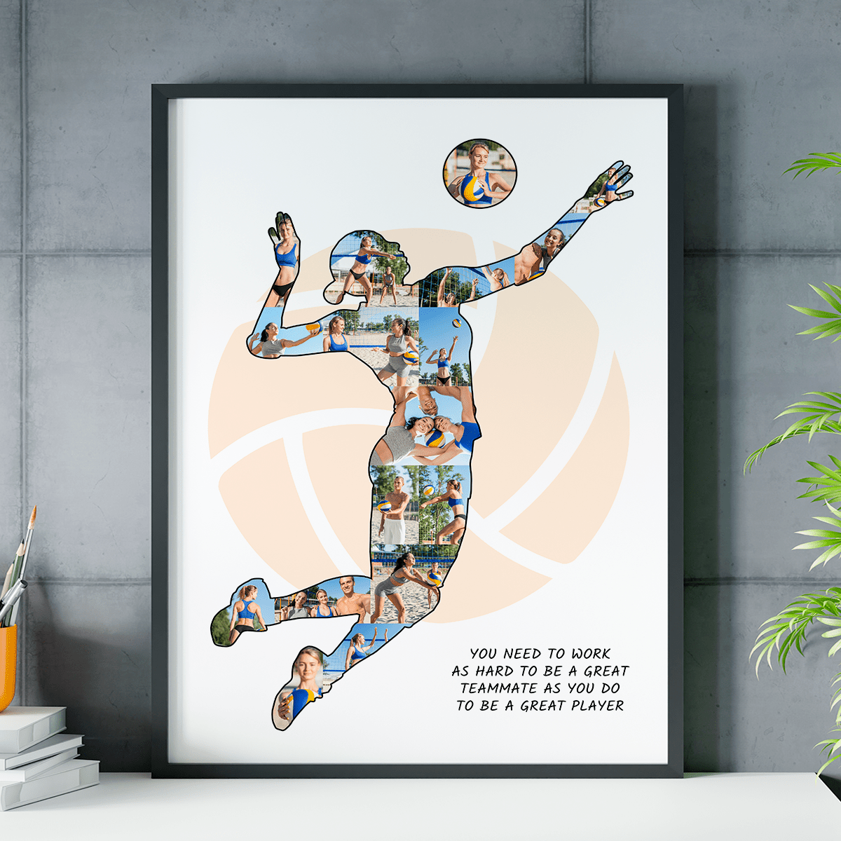 Gra w siatkówkę - plakat, spersonalizowany prezent dla sportowca - idamell.com