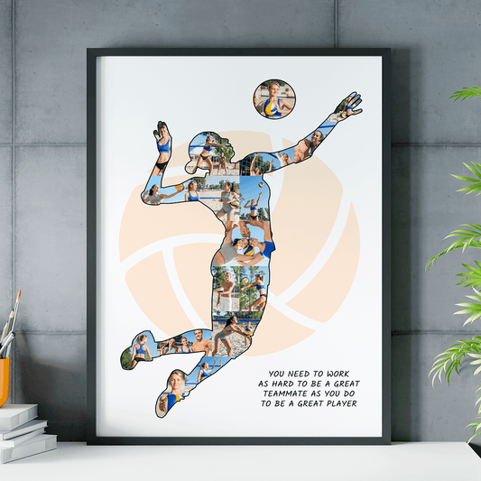 Gra w siatkówkę - plakat, spersonalizowany prezent dla sportowca - idamell.com