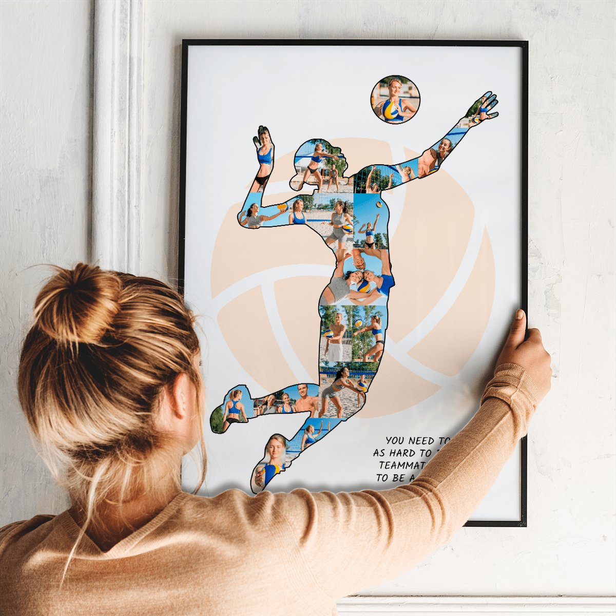 Gra w siatkówkę - plakat, spersonalizowany prezent dla sportowca - idamell.com