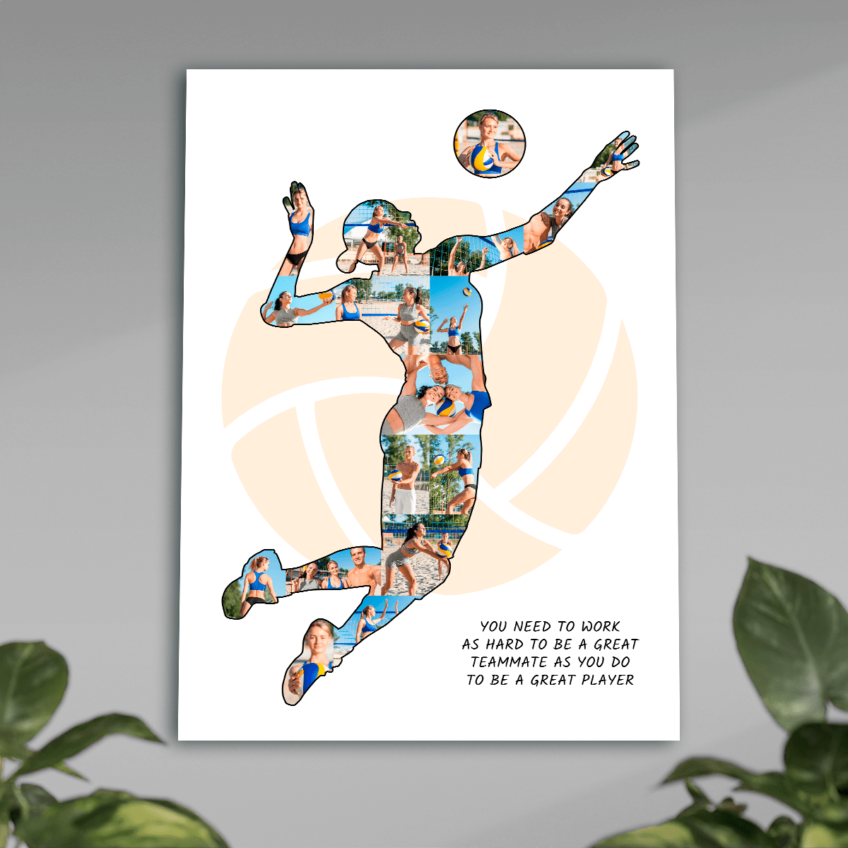 Gra w siatkówkę - plakat, spersonalizowany prezent dla sportowca - idamell.com