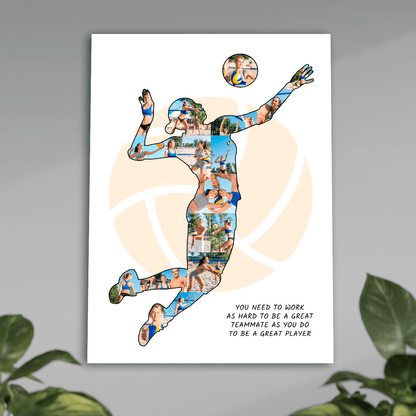 Gra w siatkówkę - plakat, spersonalizowany prezent dla sportowca - idamell.com