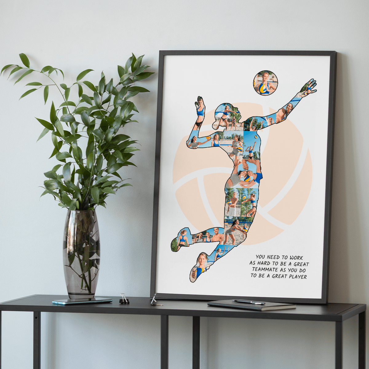 Gra w siatkówkę - plakat, spersonalizowany prezent dla sportowca - idamell.com