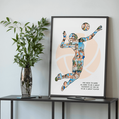 Gra w siatkówkę - plakat, spersonalizowany prezent dla sportowca - idamell.com