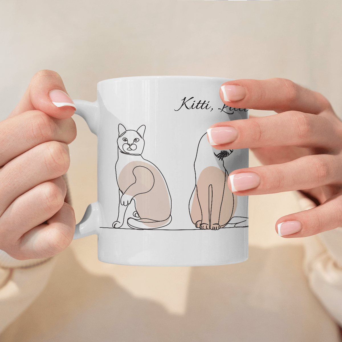 Grafika kot + napis - 1x Kubek z nadrukiem, spersonalizowany prezent - idamell.com