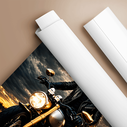 Grafika motocyklisty + imię - plakat, spersonalizowany prezent dla mężczyzny - idamell.com