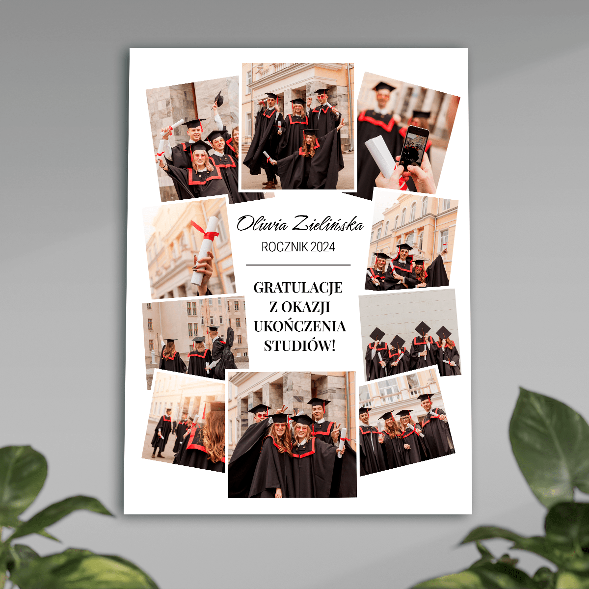 Gratulacje na ukończenie studiów - plakat, spersonalizowany prezent dla niej - idamell.com