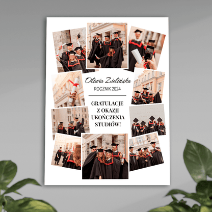 Gratulacje na ukończenie studiów - plakat, spersonalizowany prezent dla niej - idamell.com