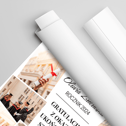 Gratulacje na ukończenie studiów - plakat, spersonalizowany prezent dla niej - idamell.com