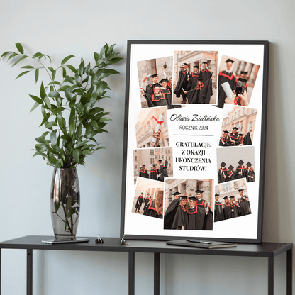 Gratulacje na ukończenie studiów - plakat, spersonalizowany prezent dla niej - idamell.com