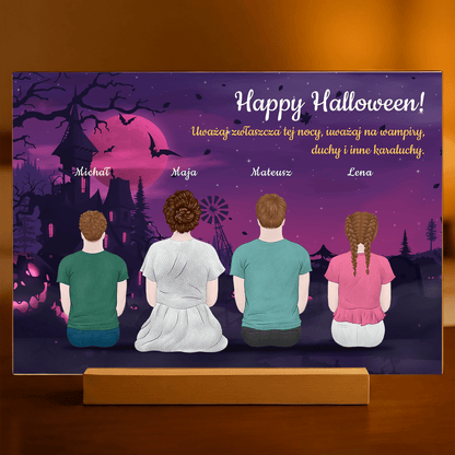 Happy Halloween - Druk na szkle, spersonalizowany prezent dla rodziny - idamell.com