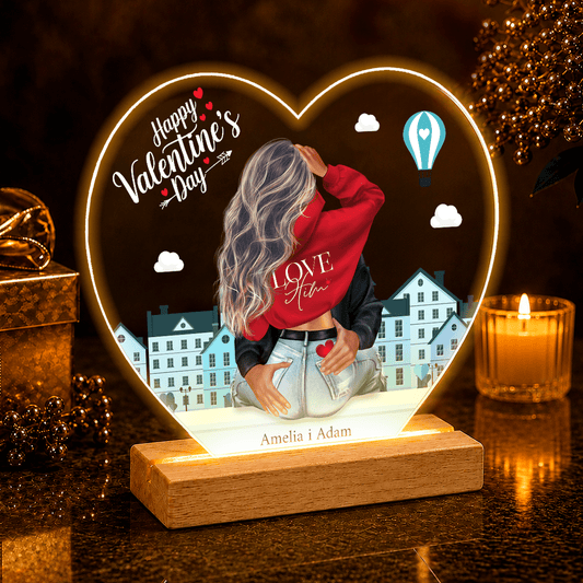 Happy Valentine's Day Clipart - Druk na szkle serce, spersonalizowany prezent dla niego - idamell.com
