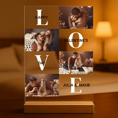 Happy Valentine's Day - Druk na szkle, spersonalizowany prezent dla pary - idamell.com