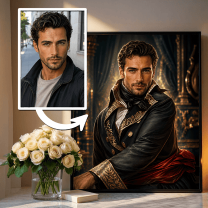 Historyczny portret generała - plakat, spersonalizowany prezent dla wujka - idamell.com