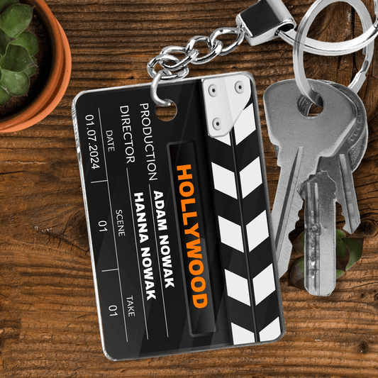 Hollywood - brelok do kluczy, spersonalizowany prezent dla fana filmów - idamell.com