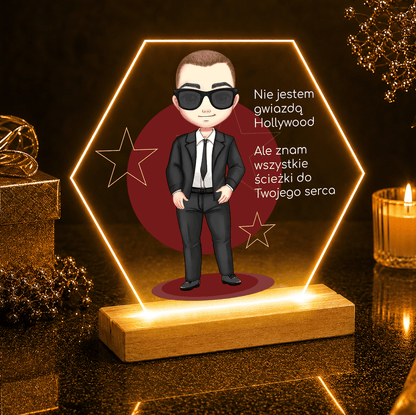 Hollywood Star Clipart - Druk na szkle, spersonalizowany prezent dla niego - idamell.com