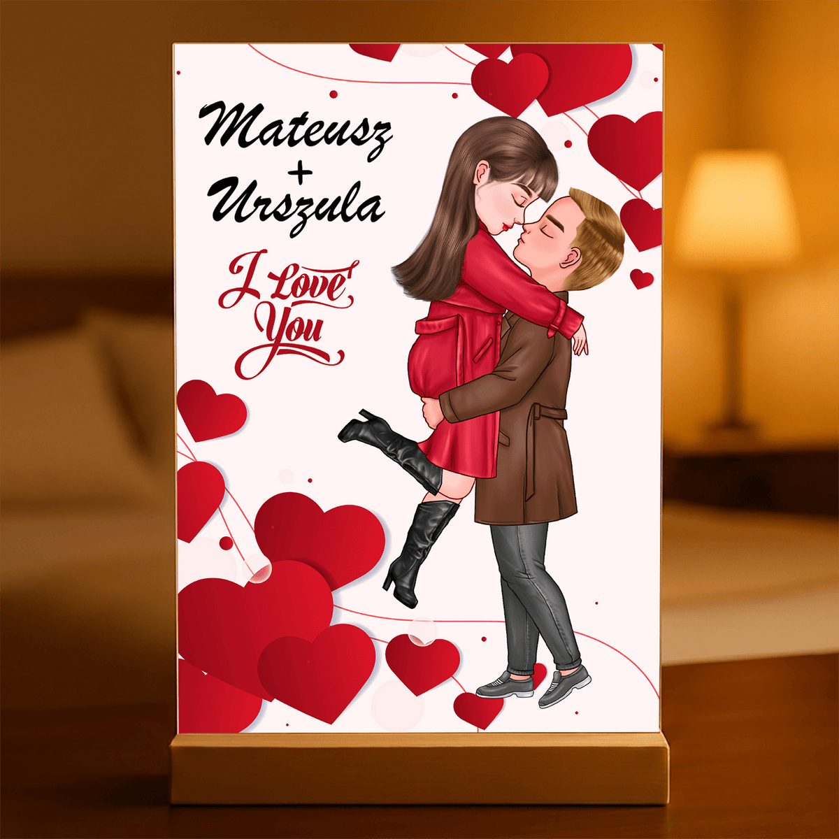 I love you Clipart - Druk na szkle, spersonalizowany prezent dla niego - idamell.com