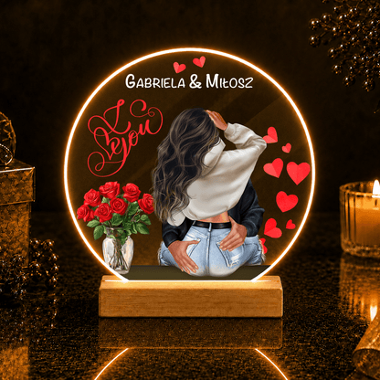 I love you - Druk na szkle, spersonalizowany prezent dla niej - idamell.com
