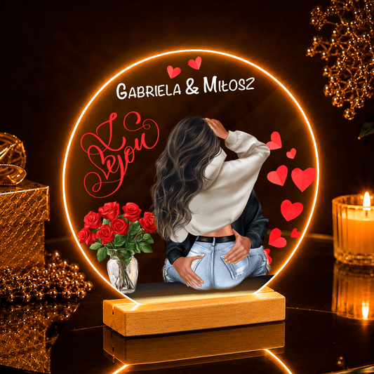 I love you - Druk na szkle, spersonalizowany prezent dla niej - idamell.com
