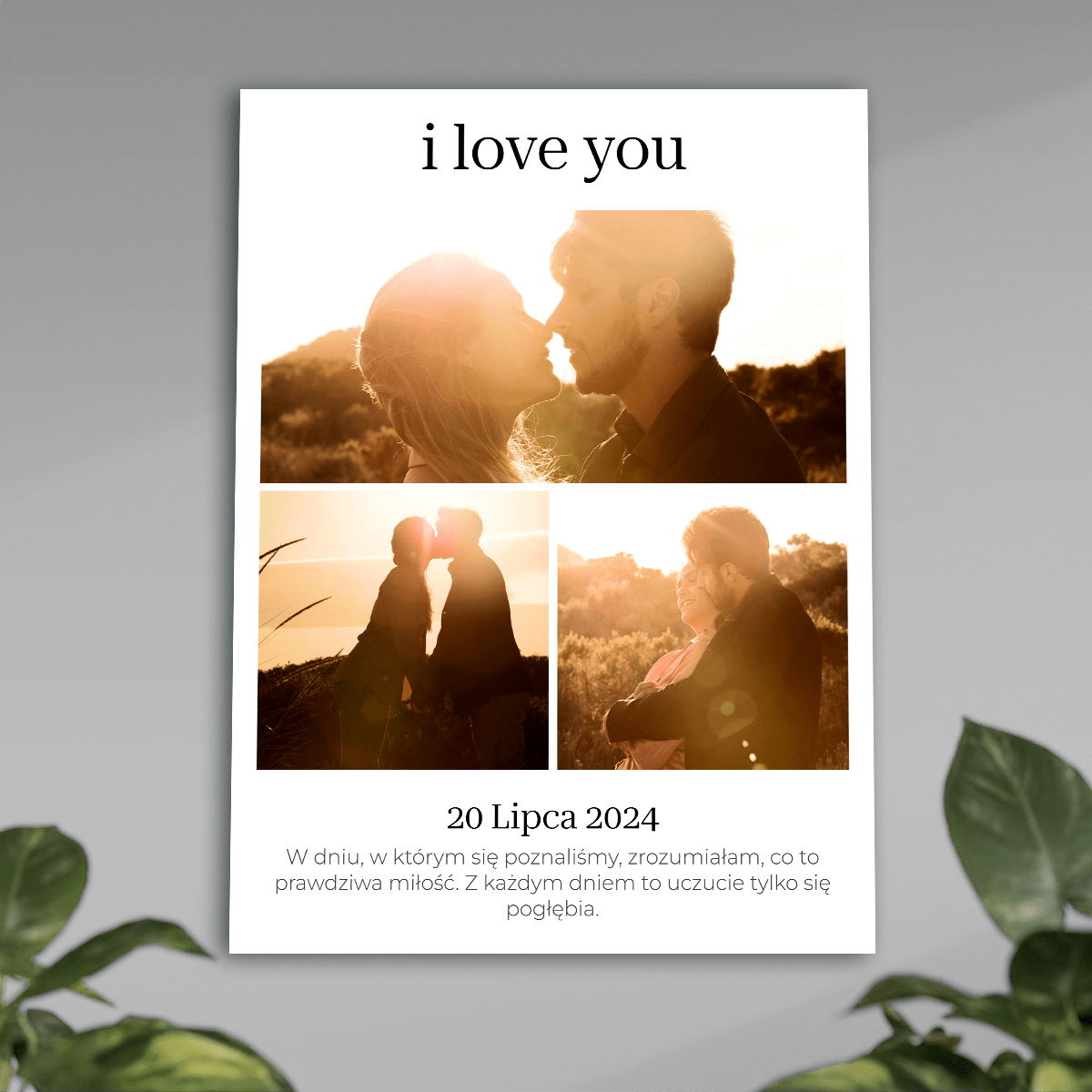 I love you - plakat, spersonalizowany prezent dla chłopaka - idamell.com