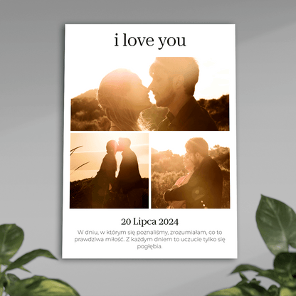I love you - plakat, spersonalizowany prezent dla chłopaka - idamell.com
